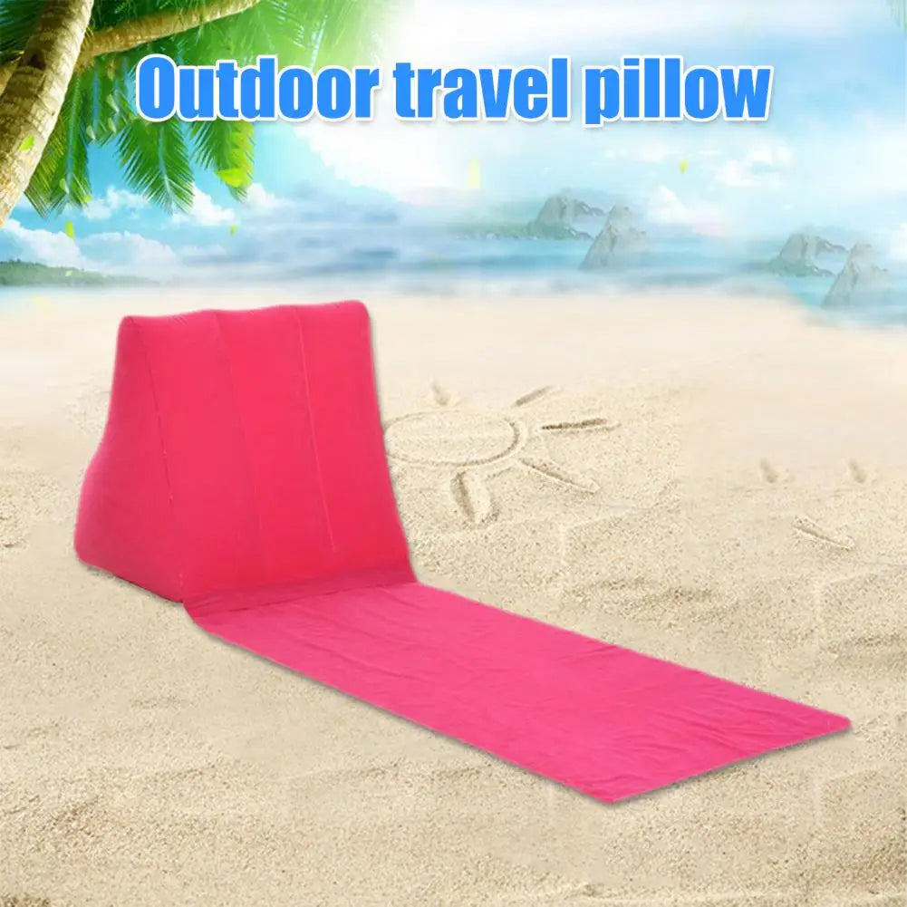 Outdoor Camping Pillow Triangular Cushion PVC Flocking Inflatable Pillow Folding Summer Beach Lying Pillow Travel Equipment Tool