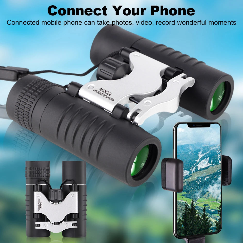 8x21 High Definition Large Field View Binoculars Easy Focus Mini Pocket Binoculars for Bird Watching Hunting Concert Theater