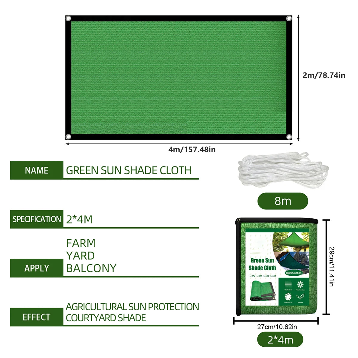 Sun Shade Awning Shelters Cloth Mesh Cover Outdoor Rectangle Sail Sunshade UV Protection  For Outdoor Plants Garden Patio Canopy