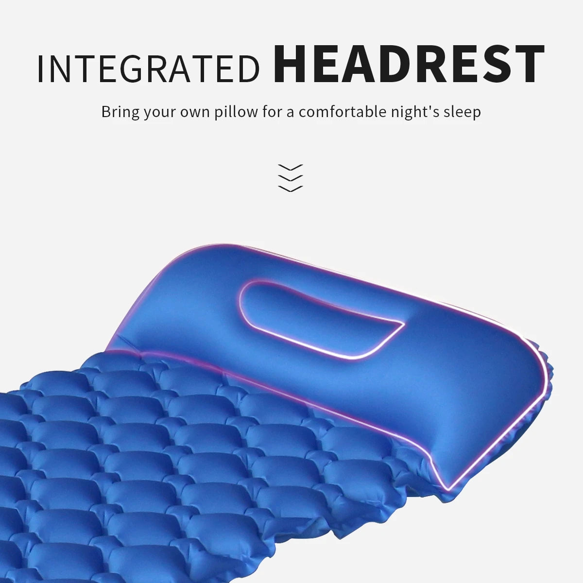 Outdoor Sleeping Pad with Pillow Ultralight, 77”*23.6”*2.4” Inflatable Camp Sleeping Mattress for Adult