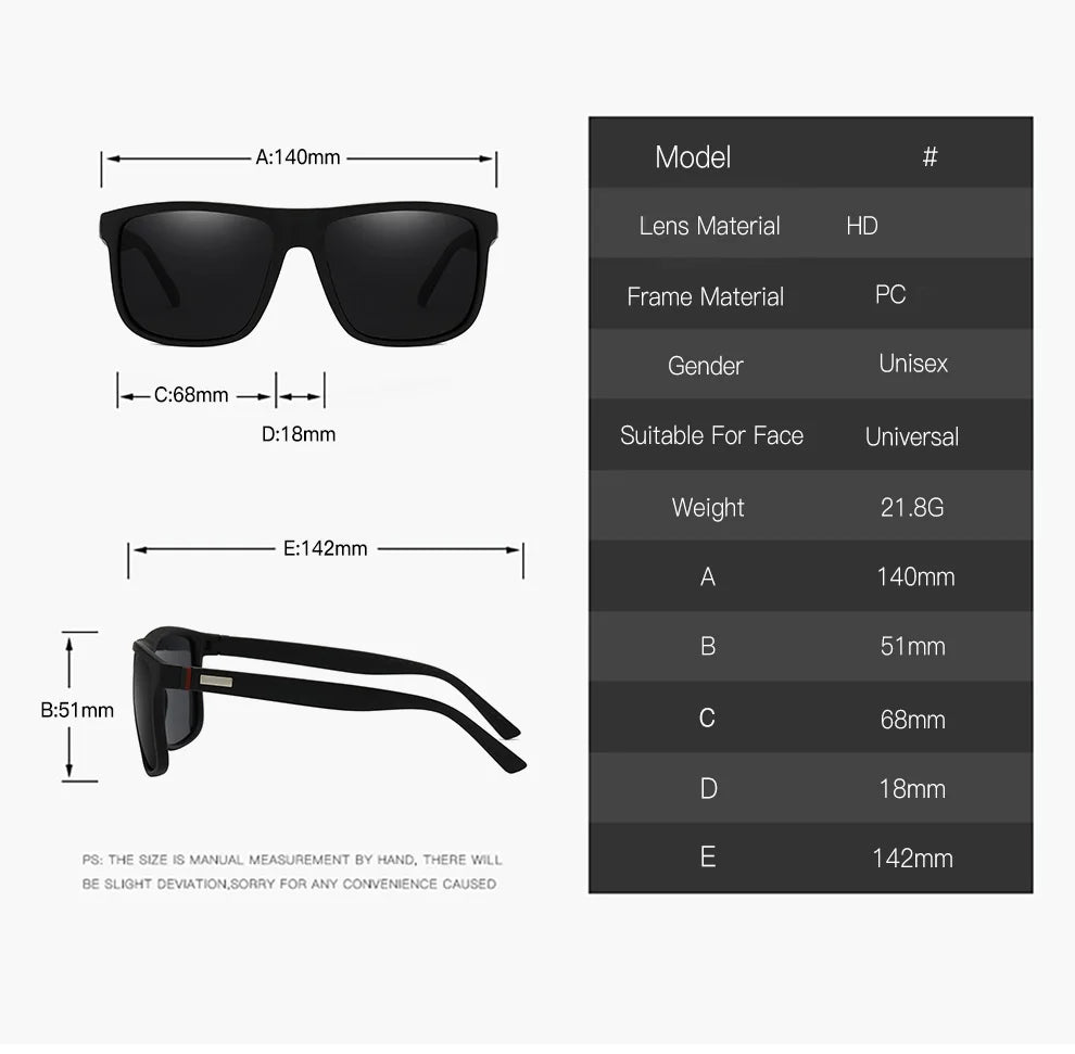 Fashion Vintage Square Sunglasses Men Women Luxury Brand Designer Men's Sun Glasses Driving Fishing UV400 Eyewear Man
