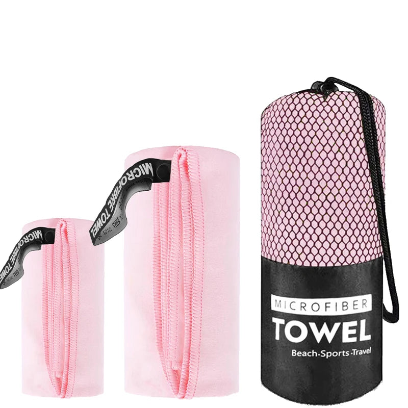 2 piece set quick drying towels for sports, fitness, swimming, beach, sweat water absorption, suitable for outdoor camping