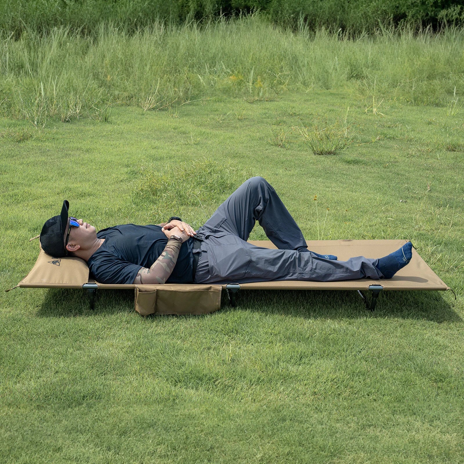 OneTigris SUPRAGRIS Camping Cot Portable Easy-to-Assemble Folding Outdoor Bed Mat Office Nap Sleeping Camp Cots for Adults