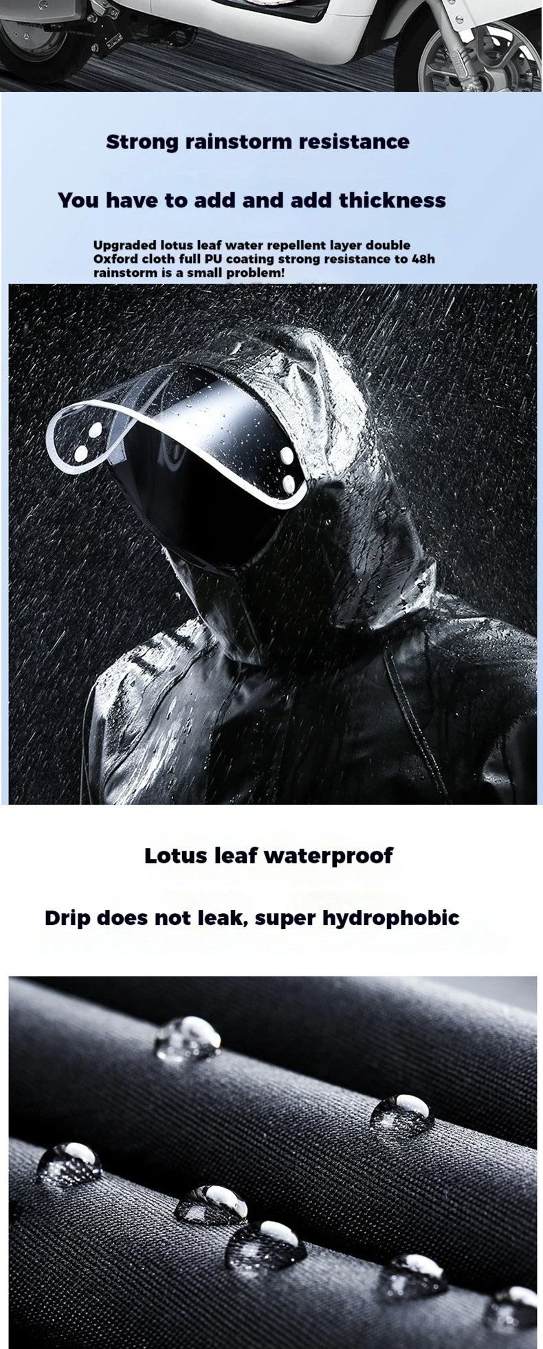 Raincoat and Rainpants Suit Full Body Rainstorm Prevention Electric Bicycle Motorcycle Takeaway Riding Reflective Split Raincoat