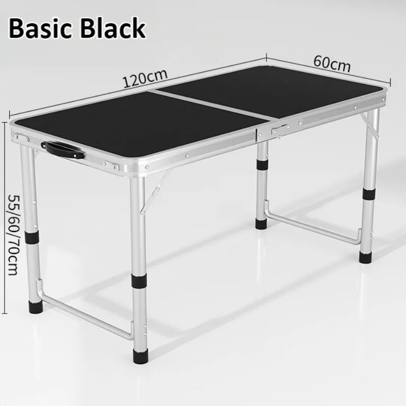 Camping Table Folding Table Outdoor Lightweight Portable Dining Table Height Adjustable Die-cast Metal Table for Camping BBQ