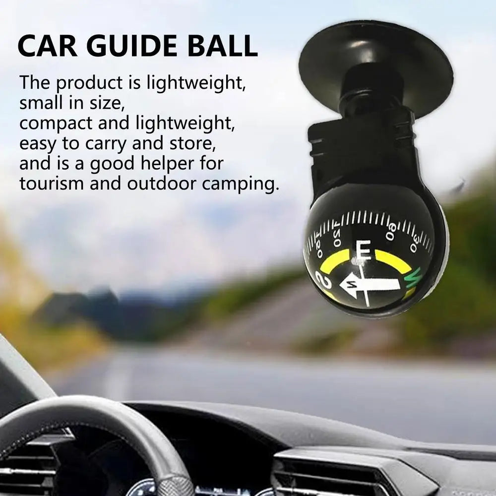 Car Compass Automotive Compass Ball Adjustable Dashboard Mounted Auto Interior Accessories for Hiking Boat Outdoor Travel