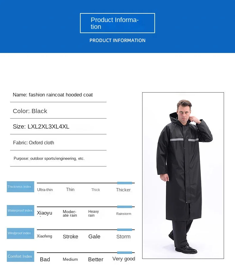 Rain Coat Motorcycle Raincoat Man Waterproof Suit Raincoats Overcoat Rainrainwater Outerwear Long Jacket Poncho Men Motorcyclist