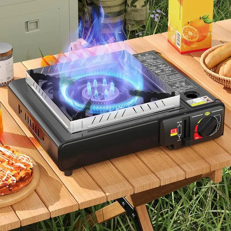 Portable Stove For Camping Cooking Burner For Outside Heavy Duty Cooker Multi-Stage Flame Control Automatic Ignition For Picnic