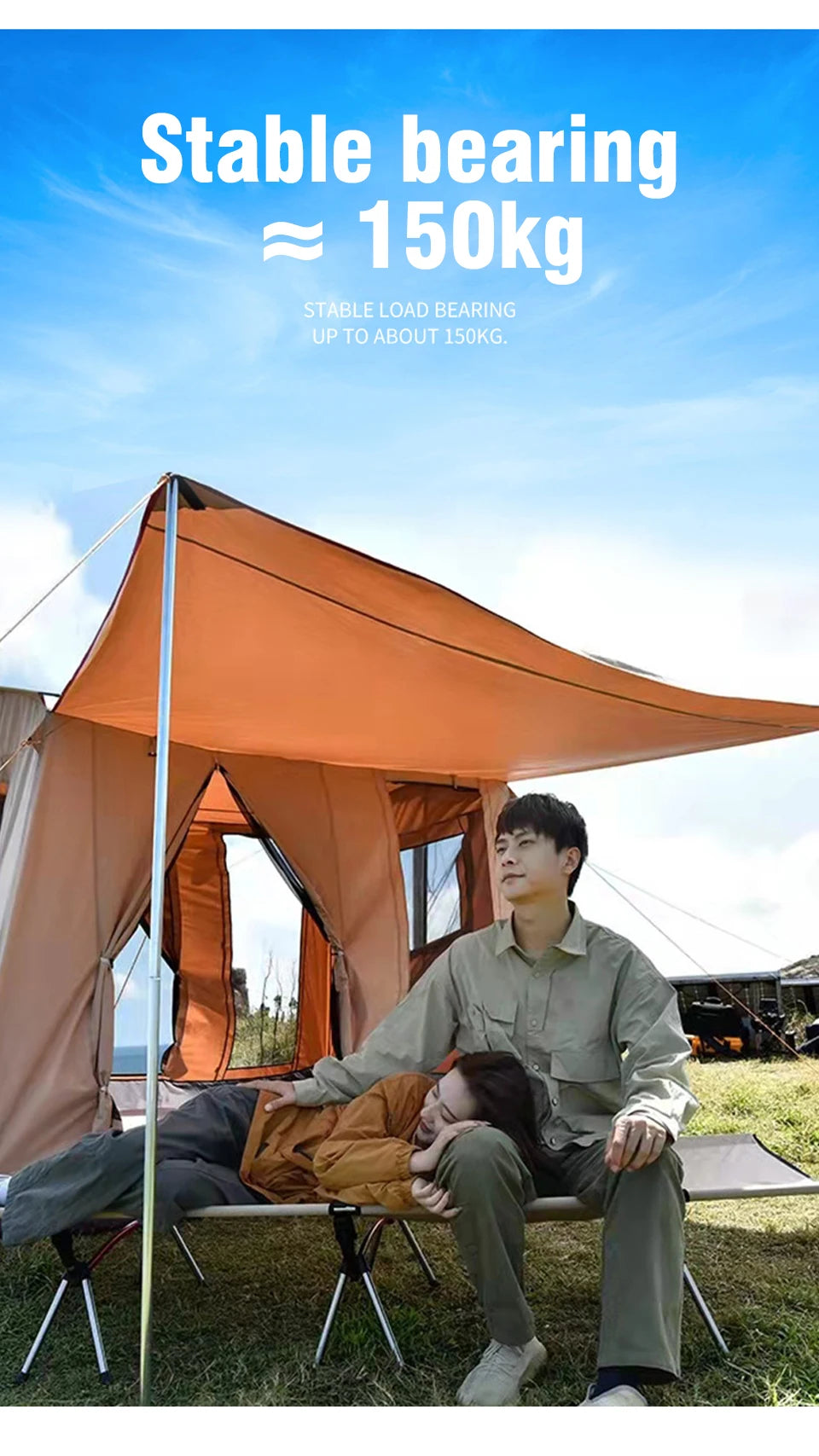 Camping Cot Folding Camping Bed Portable Outdoor Bed Comfortable Sleeping Cots for Adults & Kids Camping, Travel, RV