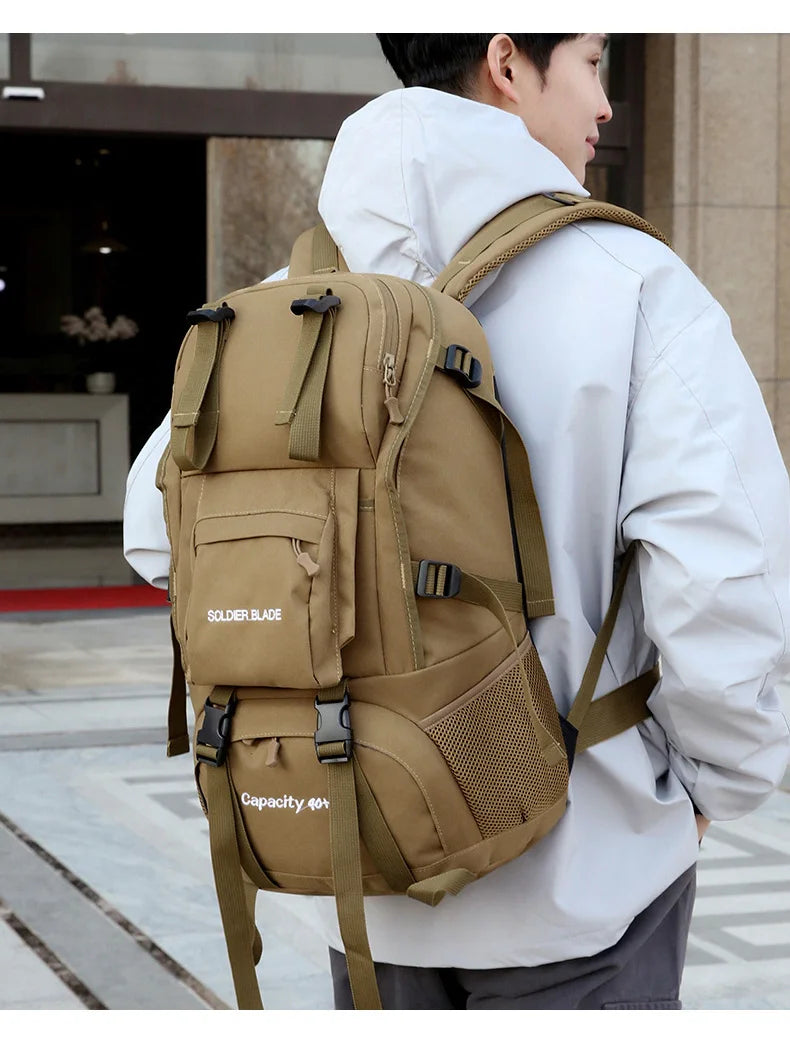 50L Camping Backpack Large Hiking Travel Bags Outdoor Sports Equipment Waterproof Oxford Shoulder Mountain Climbing Rucksack