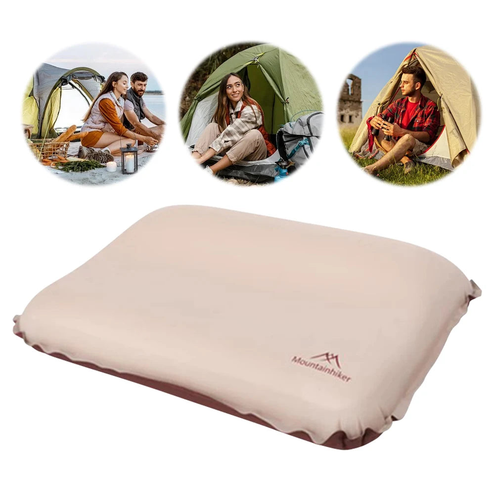 Camping Air Pillow Neck Protect Outdoor Sleeping Pillow Ergonomic Portable Self Inflating Pillow for Car Airplane Train Office