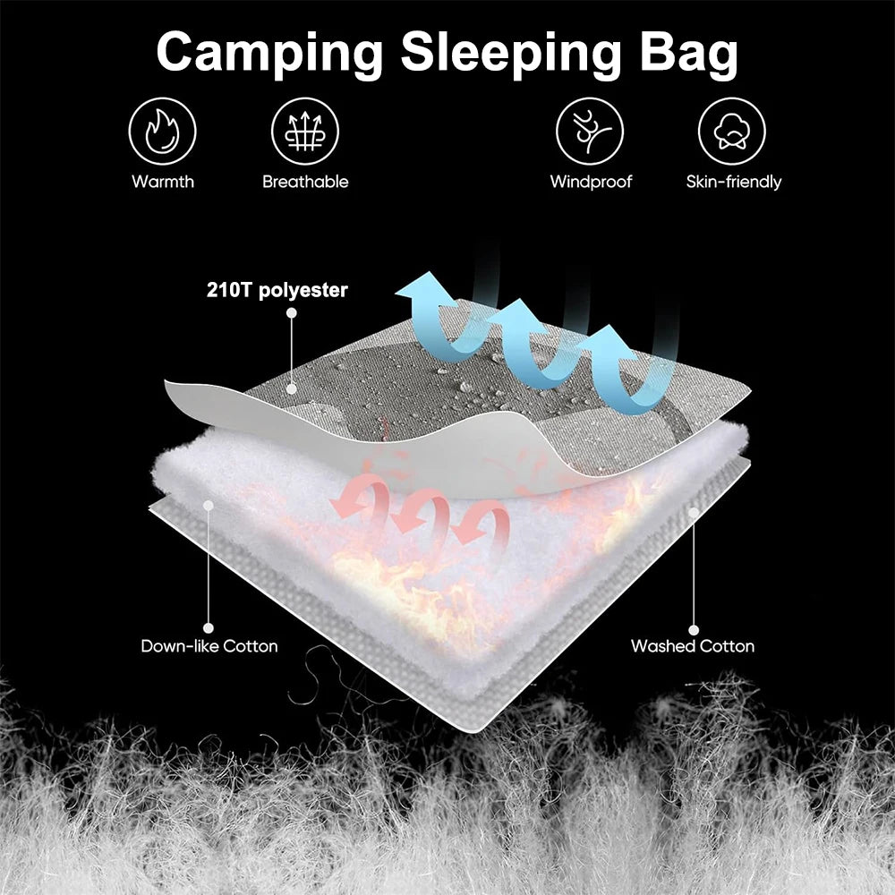 Camping Sleeping Bag - 3 Season Warm & Cool Weather - Summer, Spring, Fall, Lightweight, Waterproof Adults - Camping Gear Equipm