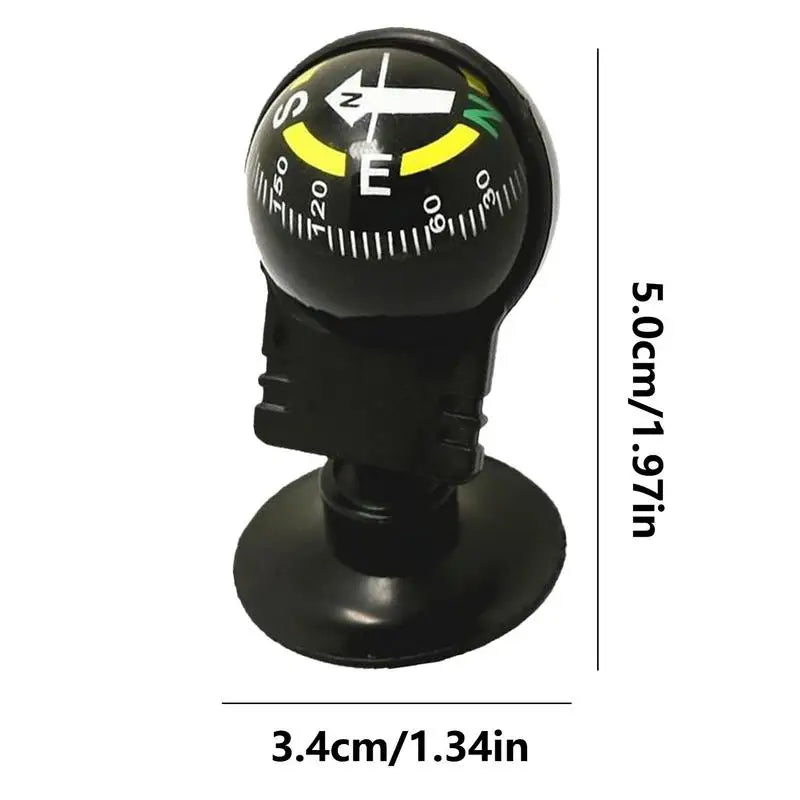 Car Compass Automotive Compass Ball Adjustable Dashboard Mounted Auto Interior Accessories for Hiking Boat Outdoor Travel