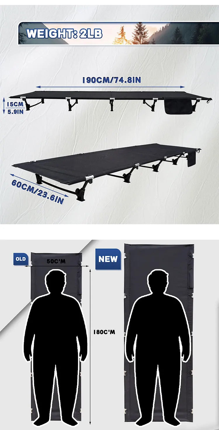 Camping Cot Portable Folding Bed Outdoor Ultralight Compact Tent Bed for Camping Travel Backpacking Hiking Sleeping Cot