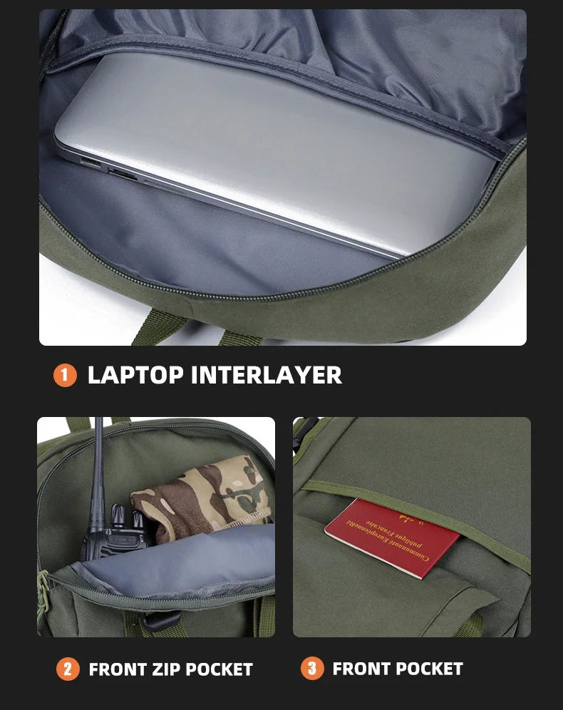 50L Camping Backpack Large Hiking Travel Bags Outdoor Sports Equipment Waterproof Oxford Shoulder Mountain Climbing Rucksack