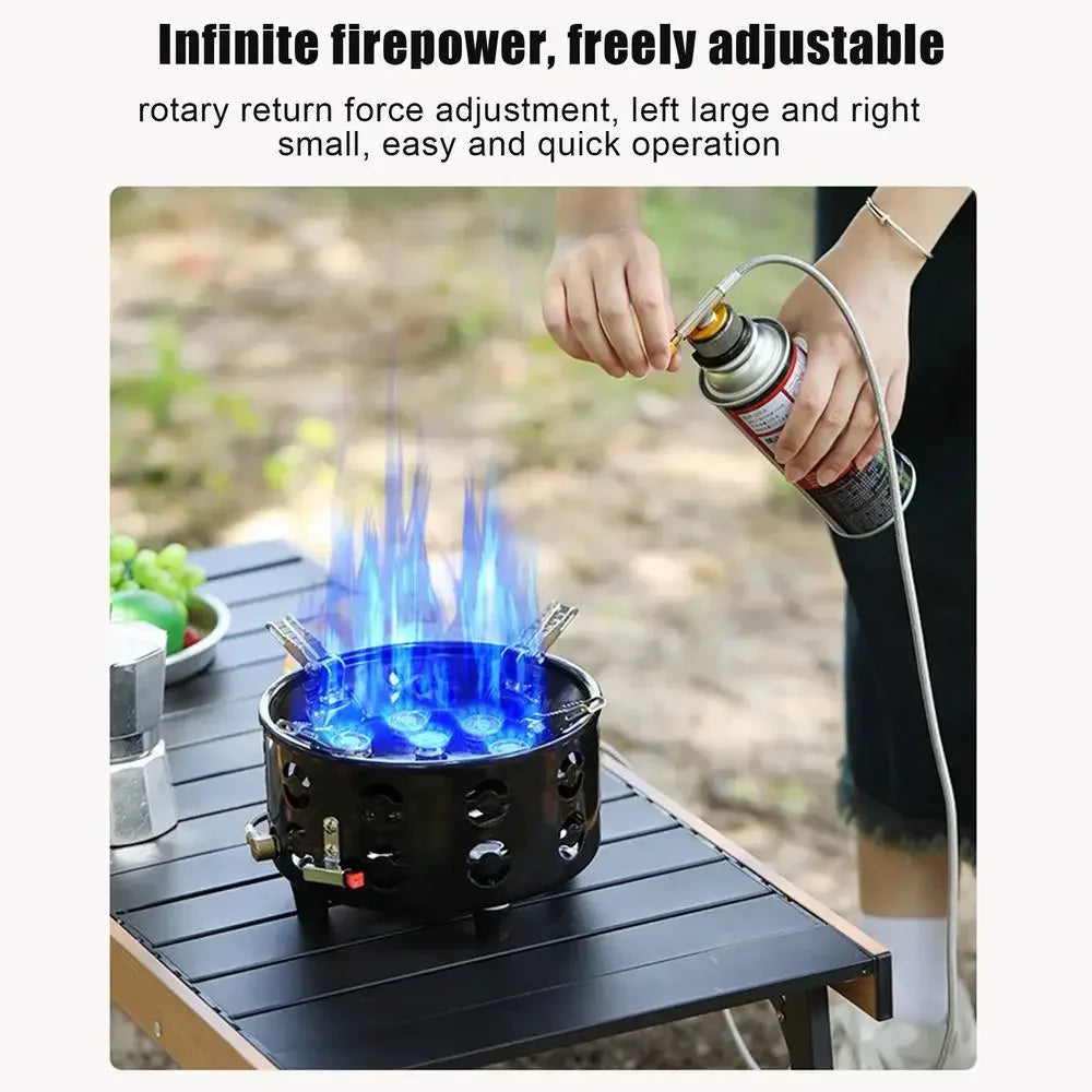 High Power Camping Stove Gas and Coal Stove Convenient Outdoor Camping Burner Gas Stove Windproof Stove Camping Fishing Burner