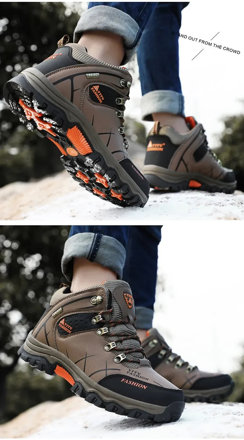 Hiking Shoes Men Ankle Boots Outdoor Camping Anti-collision Climbing Shoe Lace Up Climbing Trekking Sneakers