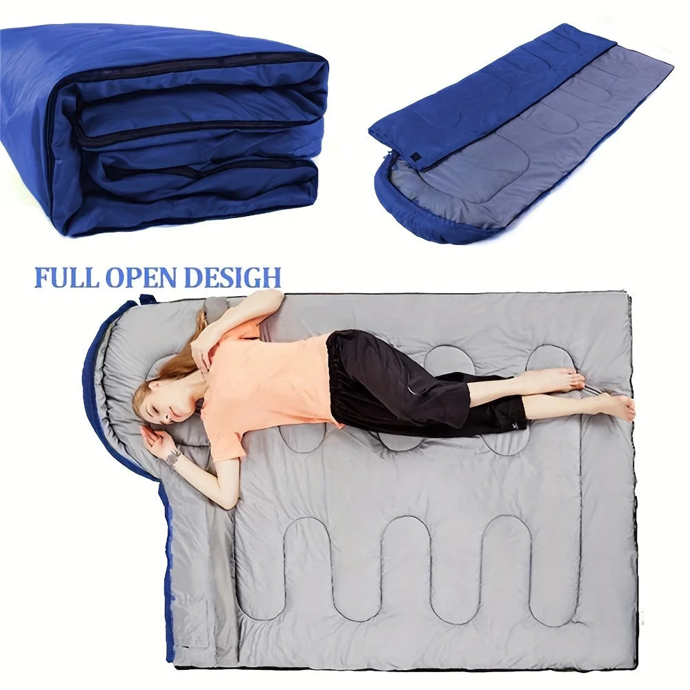 Lightweight Sleeping Bag For Adults - Synthetic Fiber Insulation, Pure Cotton Fabric, Suitable For Backpacking, Camping,