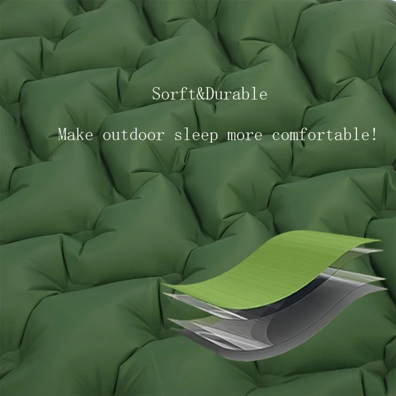 Sleeping Pad for Camping-Upgraded Ultralight Inflatable Air Mattress with Pillow,  Air Mattress One Second Deflation