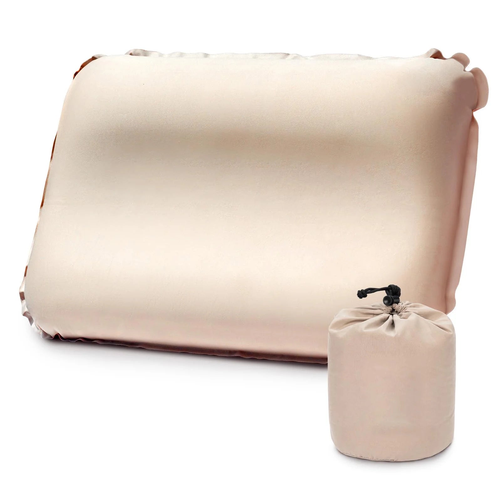 Camping Pillow with Memory Foam, Self-Inflating Portable Pillow, Ergonomic for Neck Support, for Camping, Airplanes, Backpacking