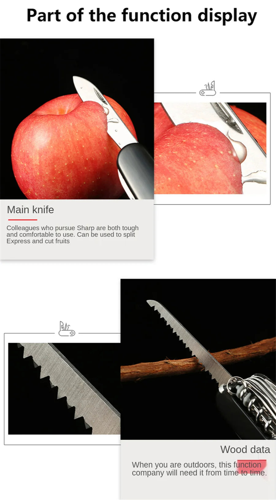 17 in 1 Multi tool Pocket Knife Portable Folding knife Stainless Steel Pocket Camping Pliers Knife Multifunctional Folding Knife