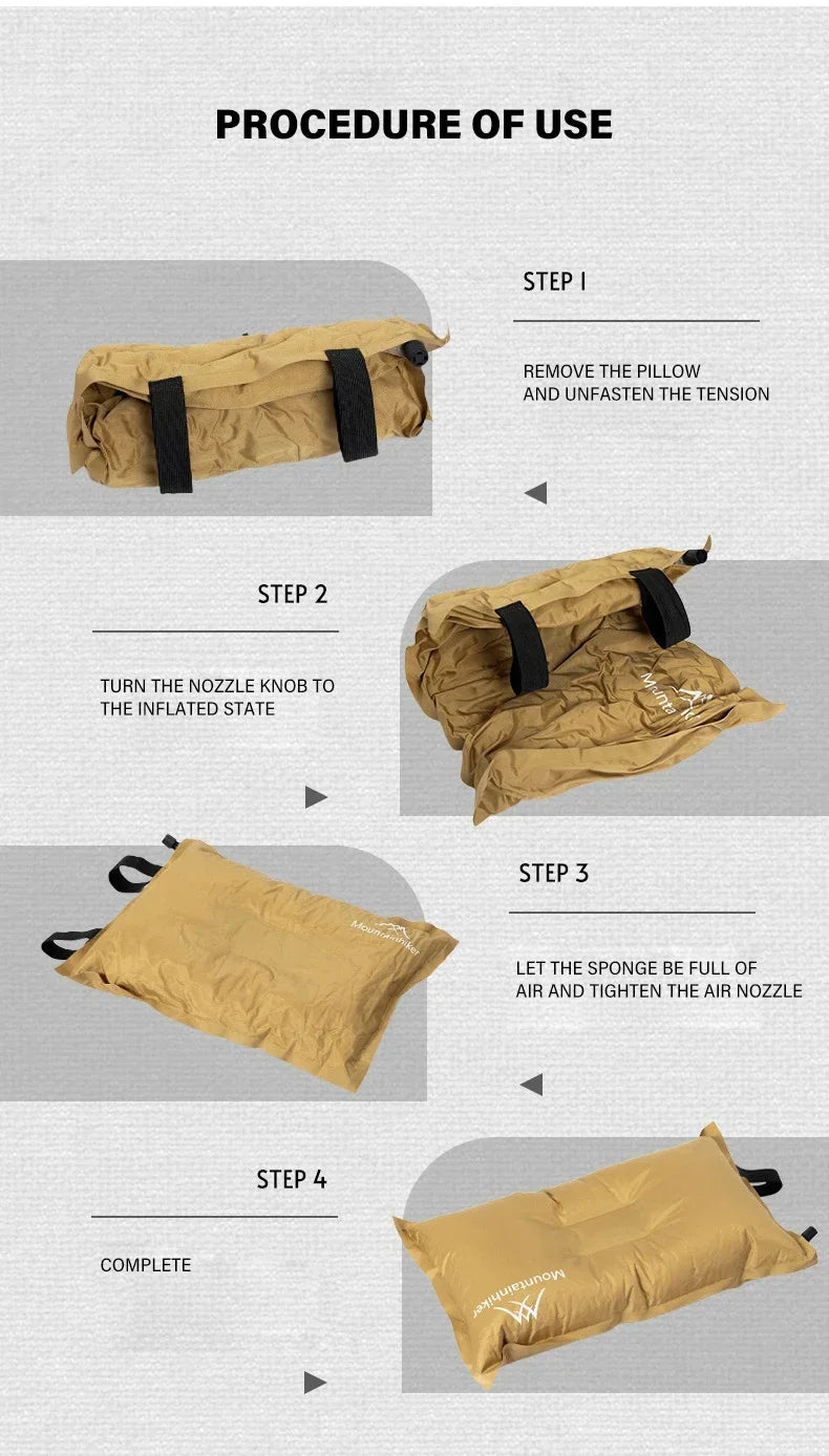 Camping Air Pillow High Rebound Compressible Travel Pillow 3D Ultralight Self Inflating Pillow Home Outdoor Camping Pillow