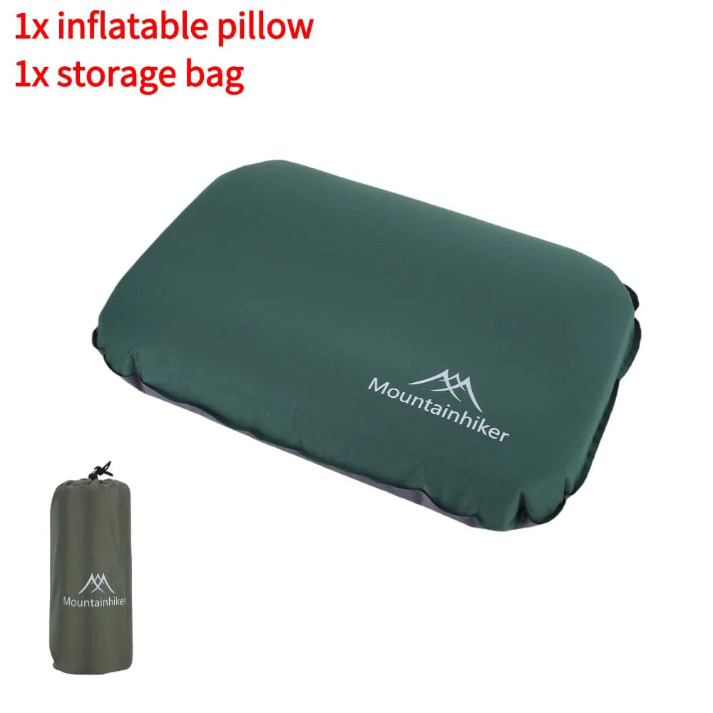 Camping Air Pillow High Rebound Compressible Travel Sponge Pillow Neck Protect Portable Self Inflating Pillow for Camping Hiking