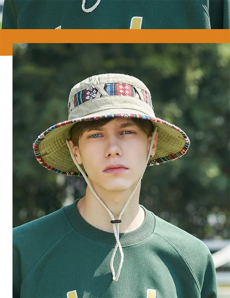 2024 Fashion Summer Bucket Hat Outdoor Camping Cap Hiking Fishing Hats Fishing Accessories Bike Accessories Cowboy Hats Sun Caps