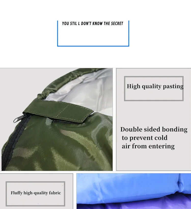 Natural Hiking Sleeping Bag, 0.95kg, Outdoor Camping Gear, Travel,  Mountaineering, Camping Bed, Hiking Supplies, Winter Quilt