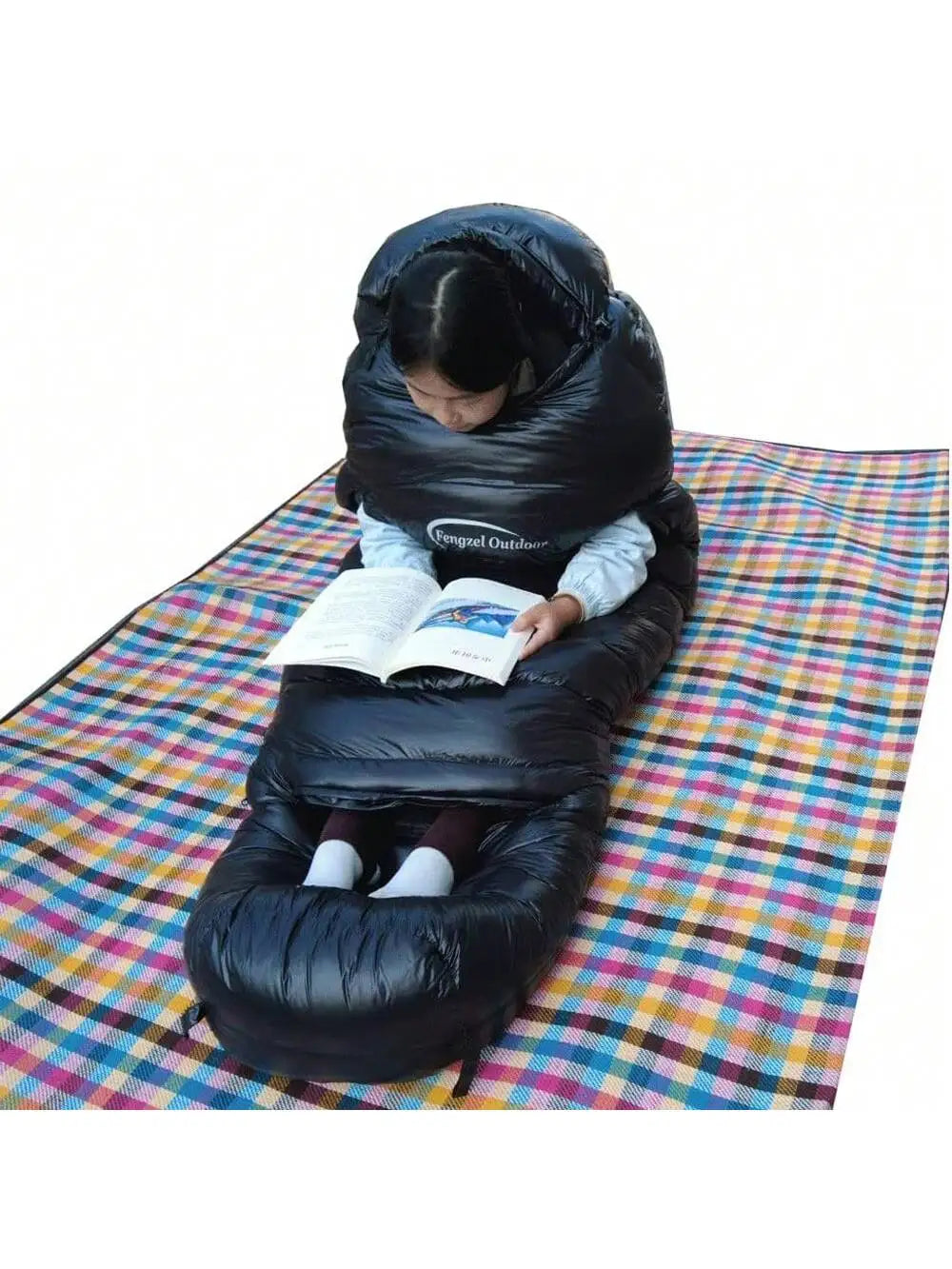 Outdoor camping, Can stretch hands and legs, 90% Duck down 1000g filling, Ultra-light and warm  Mummy down sleeping bag