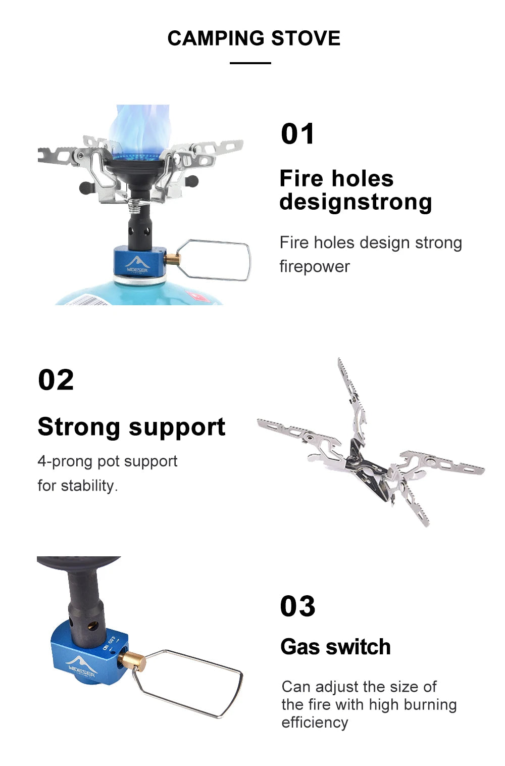 Outdoor Camping Gas Burner Outdoor Stove 3300W Camping Equipment Portable Tourist  Survival Bushcraft Kitchen