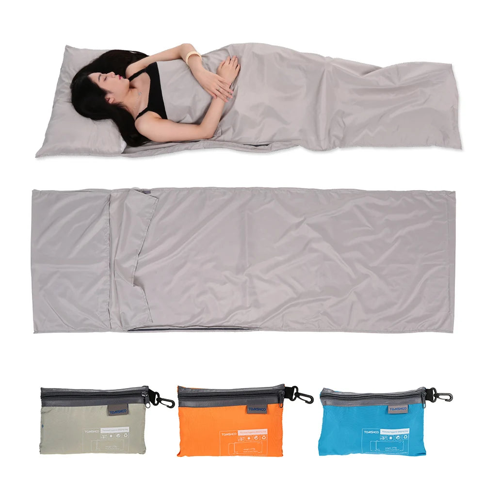 Sleeping Bag Lightweight Outdoor Liner Polyester Pongee Portable Single Sleeping Bags Camping Travel Hotel Sleep Bag 75*210CM