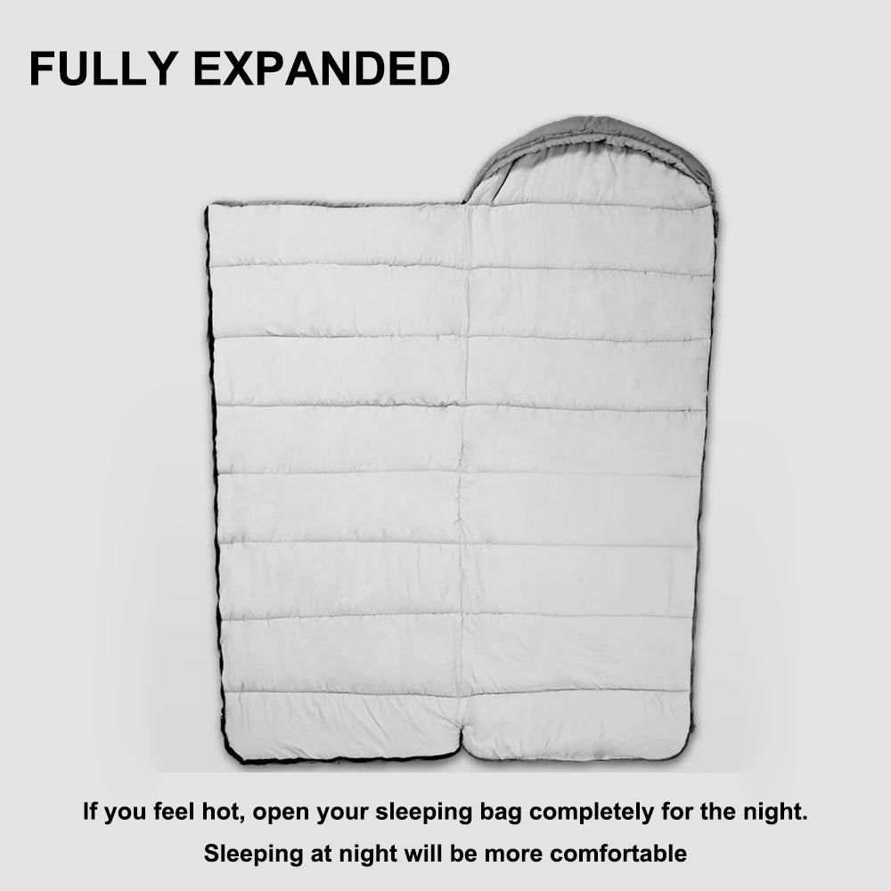 Camping Sleeping Bag - 3 Season Warm & Cool Weather - Summer, Spring, Fall, Lightweight, Waterproof Adults - Camping Gear Equipm