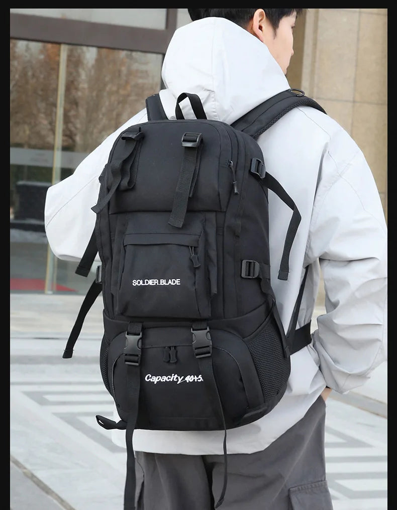 50L Camping Backpack Large Hiking Travel Bags Outdoor Sports Equipment Waterproof Oxford Shoulder Mountain Climbing Rucksack