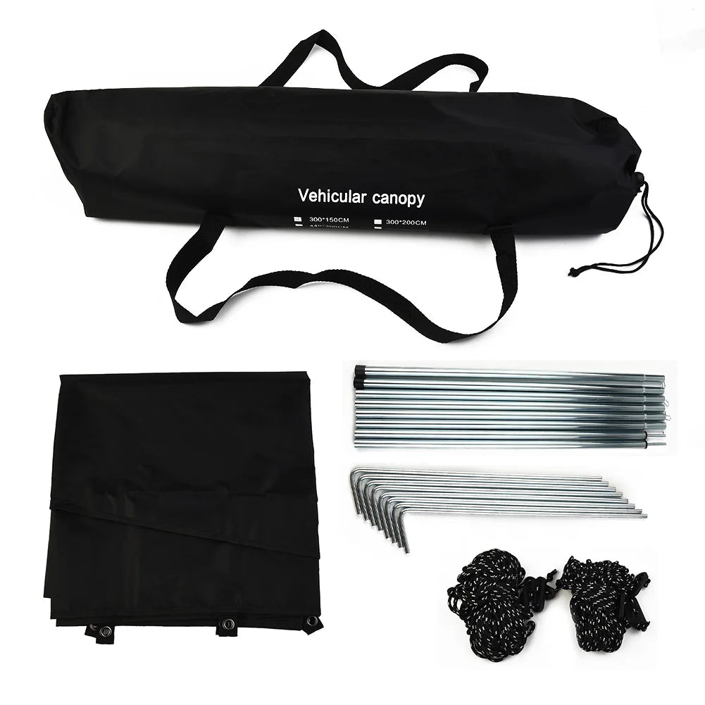 Camping Tent Automobile Suv Side Roof Top Awning Sun Canopy Sunshade For Motorhome Van Campervan Suv Black Car Awning