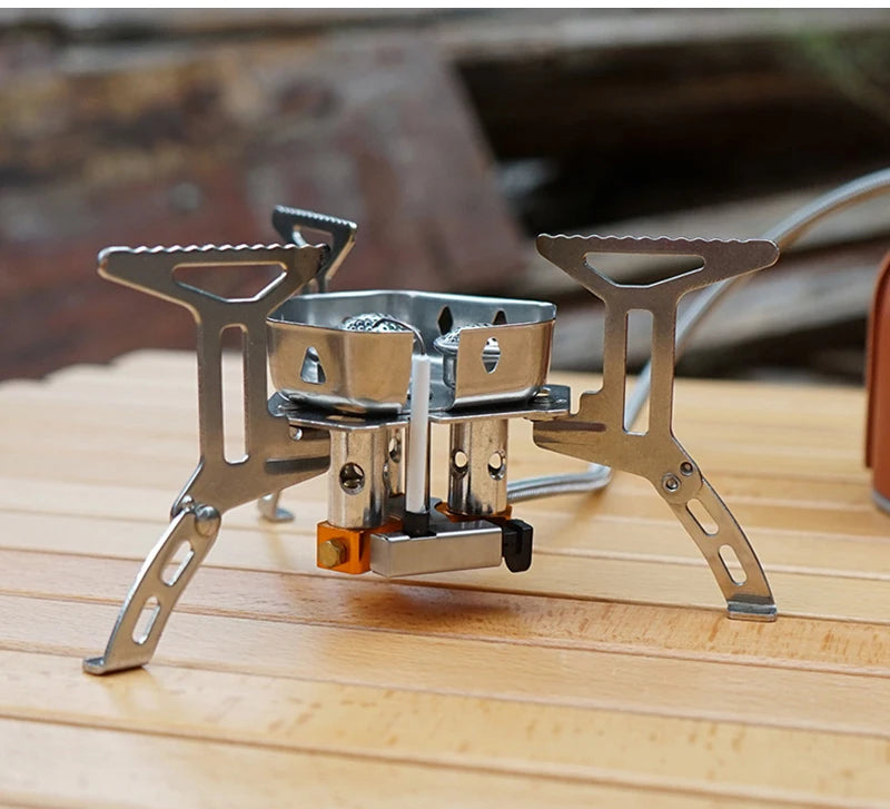 Outdoor Camping Gas Stove Foldable Portable 3 Head Stove for Travel Picnic BBQ 5800W Big Power Camping Windproof Stove Burner