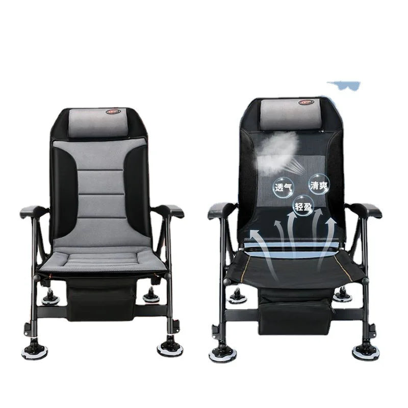 Outdoor Retractable Fishing Chair Portable Fishing Chair With Adjustable Stool Folding Camping Chair Fishing Equipment