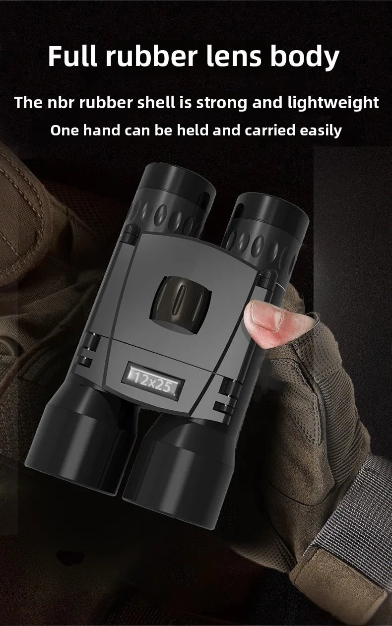 12X25 Binoculars - High - Definition, High - Magnification, Miniature for Outdoor Use and Concerts, Compatible with Mobile Phone