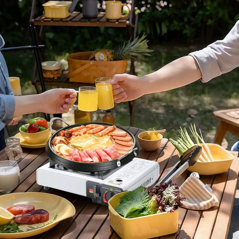 Portable Stove For Camping Compact Camping Stove Powerful Burner Heavy Duty Cooker Multi-Stage Flame Control Automatic Ignition