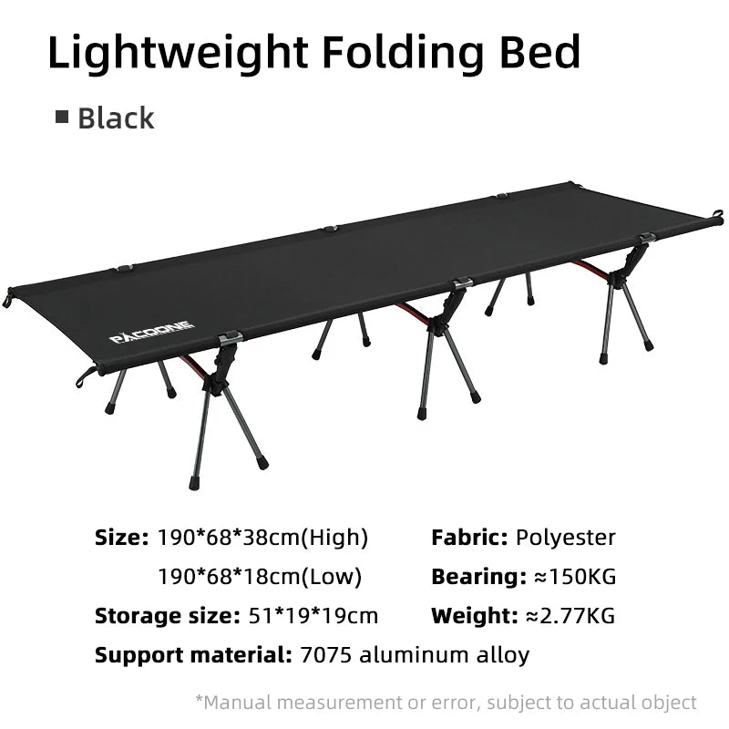 PACOONE Camping Cot  Folding Camping Bed Portable Outdoor Bed Comfortable Sleeping Cots for Adults & Kids Camping, Travel, RV