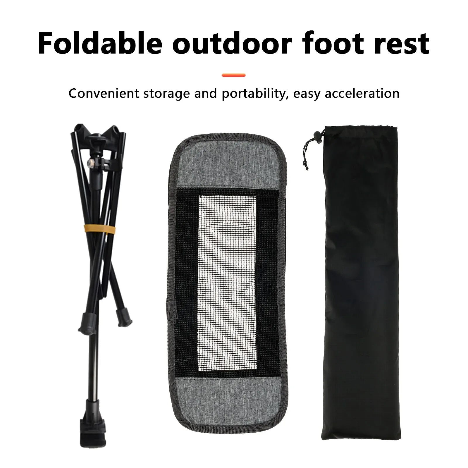WESTTUNE Universal Camping Chair Foot Rest Folding Attachable Footrest Lightweight Footstool for Outdoor Fishing Beach Hiking