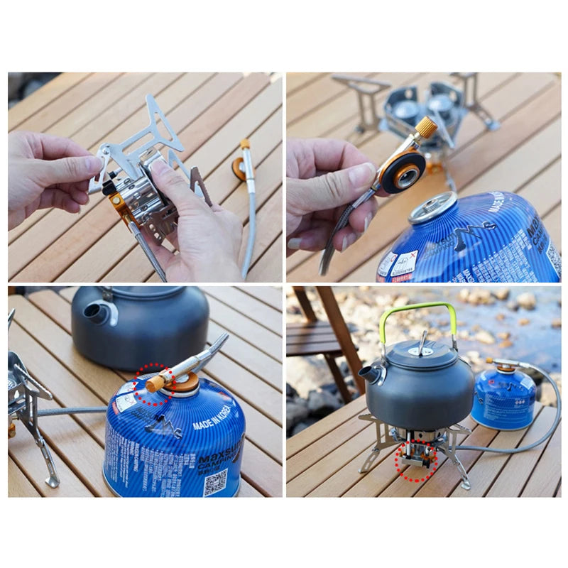 Outdoor Camping Gas Stove Foldable Portable 3 Head Stove for Travel Picnic BBQ 5800W Big Power Camping Windproof Stove Burner