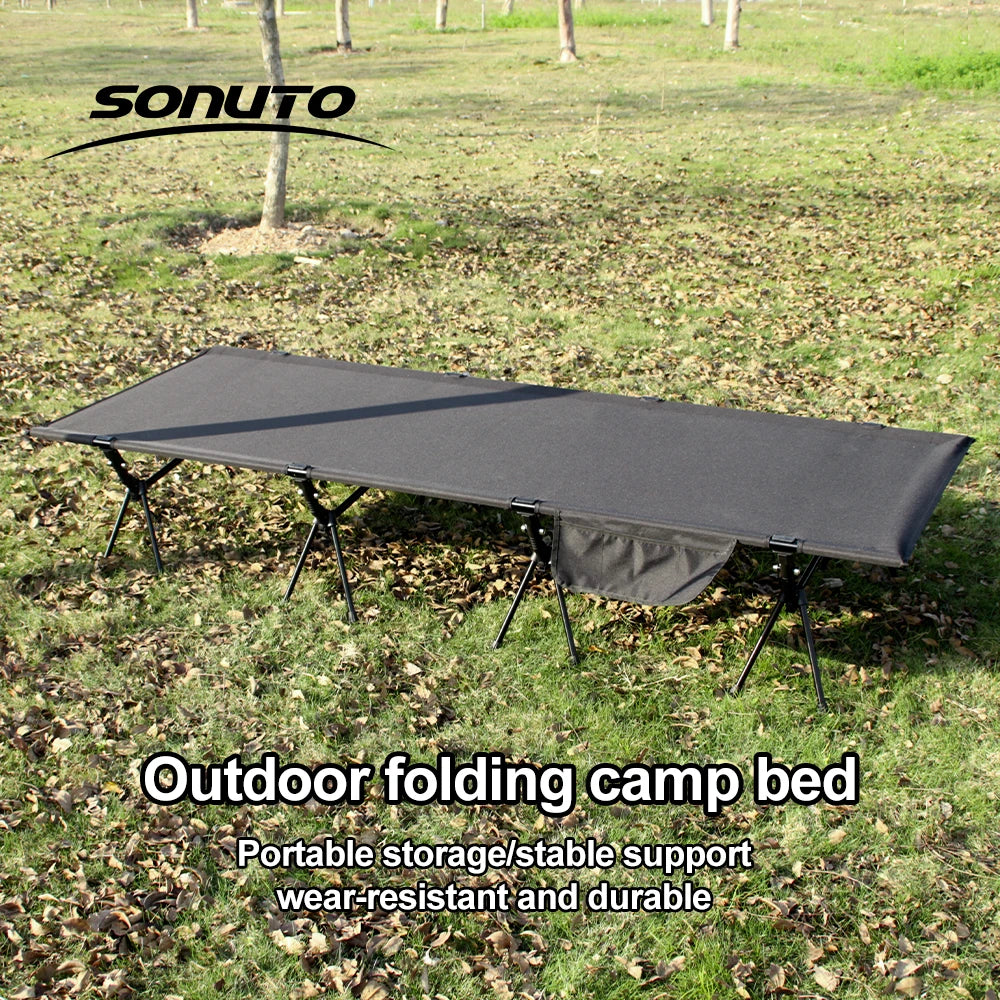 210X80cm 600D Oxford Camping Cot, Portable Folding Bed 210x80cm, 4kg Lightweight, Easy Setup for Outdoor Hiking Travel