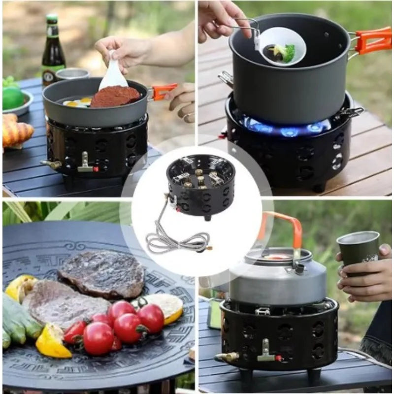 High Power Camping Stove Gas and Coal Stove Convenient Outdoor Camping Burner Gas Stove Windproof Stove Camping Fishing Burner