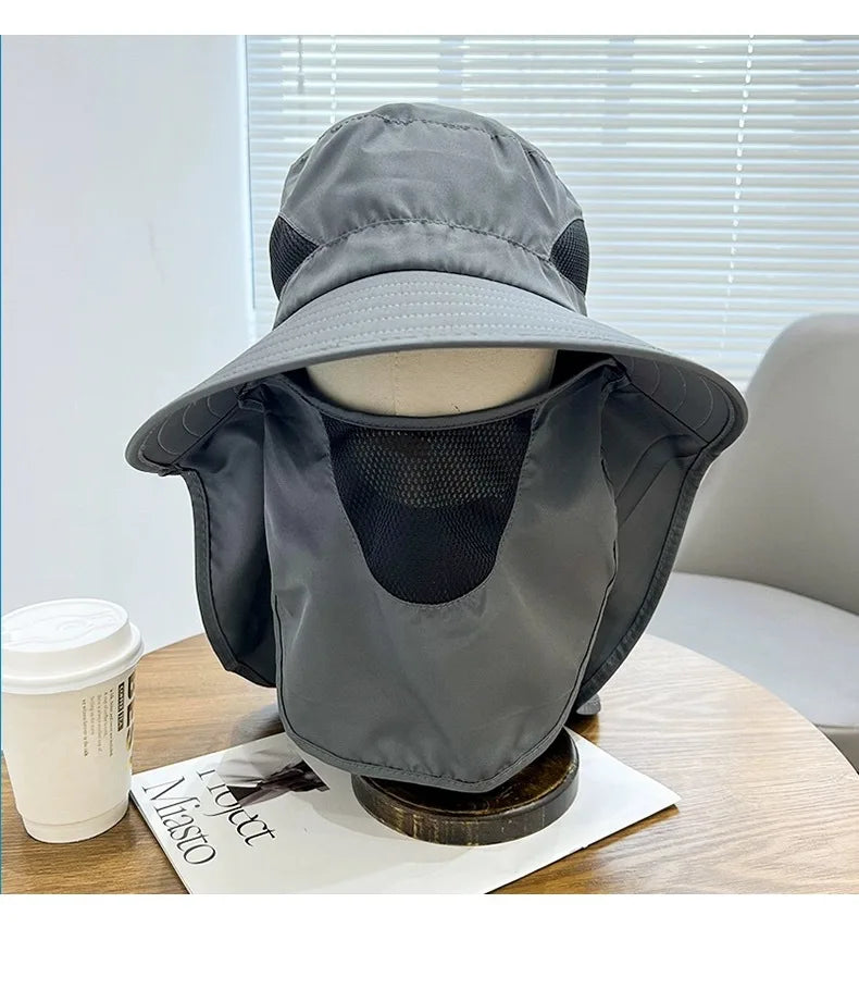 Summer Sun Hats, Outdoor Fishing Hats, Men's And Women's Camping Visors, Bucket Hats, Neck Flap Bucket Hats