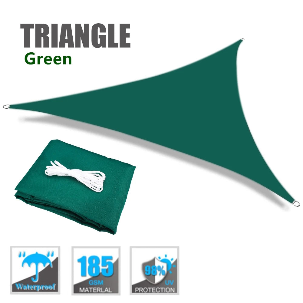 Waterproof Triangle Sun Shade Sail Canopy 98%UV Block Sun Shelters For Outdoor Facility&Activities Backyard Awning Camping Tents