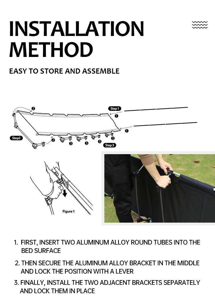 Outdoor Ultralight Camping cot, Hiking Folding Bed, Tent Foldable Bed Marching Bed, Aluminum alloy Single Cot