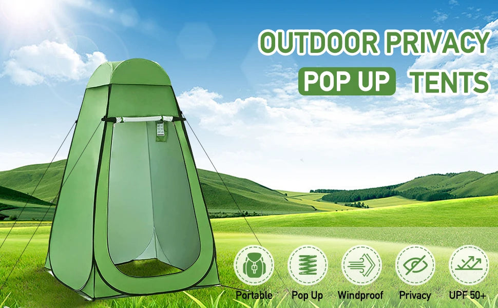 Pop Up Privacy Shower Tent, Portable Camping Shower Tent, Camping Toilet Changing Room Sun Shelter with Window for Camping
