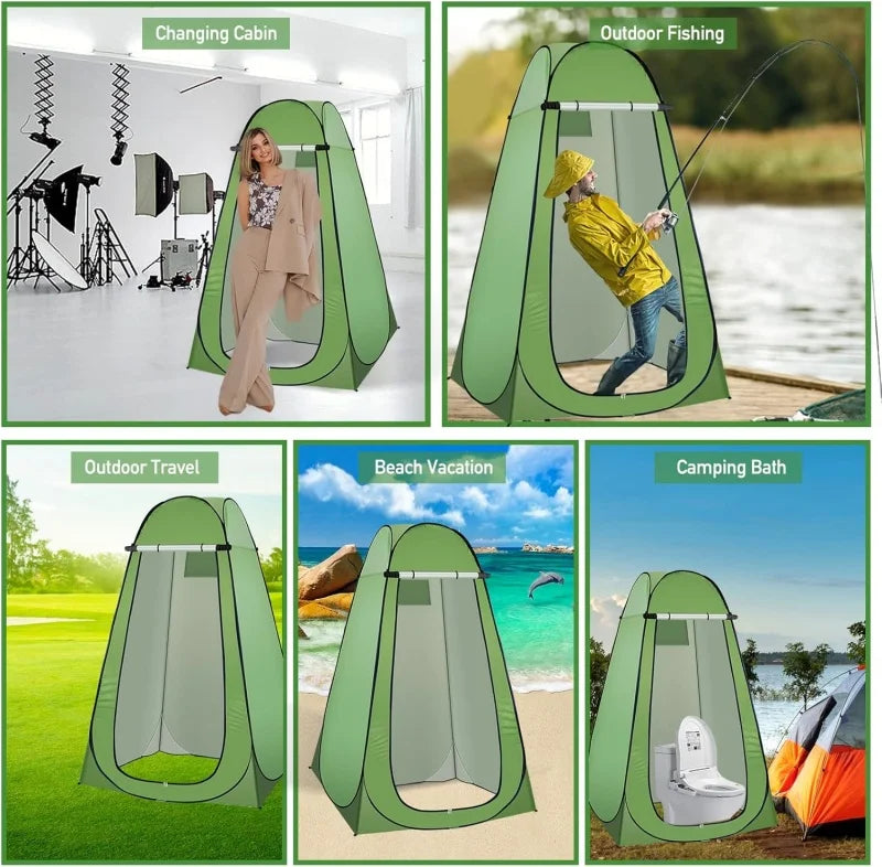 Pop Up Privacy Shower Tent, Portable Camping Shower Tent, Camping Toilet Changing Room Sun Shelter with Window for Camping