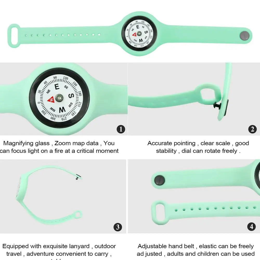 Compass Watch Adjustable durable High Precision Wearable Wrist Compass Suitable For Student Adult Outdoor Camping Hiking